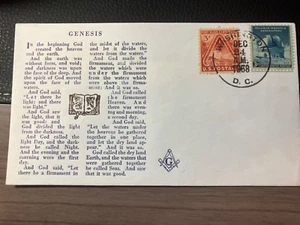 Masonic Commemorative cover for Christmas, 1968, with Genesis Bible reading - Picture 1 of 4