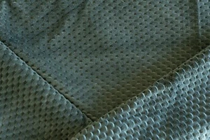 Olive green textured velvet upholstery fabric remnant 1 yard - Picture 1 of 4