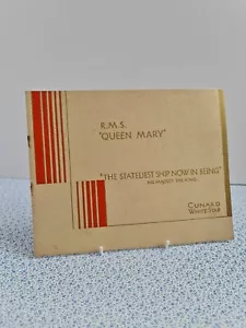Rare R.M.S Queen Mary Cunard White Star Vintage Brochure Booklet - Picture 1 of 9