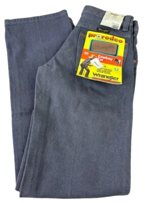 VTG Wrangler 11 Slim (Actual 23x27) Pro Rodeo Gray Cowboy Cut Jeans NOS - Image 1 of 4
