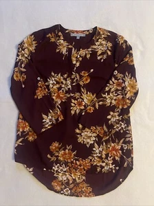 Daniel Rainn Long Sleeve Light Weight Floral Blouse Women's Petite XS - Picture 1 of 9