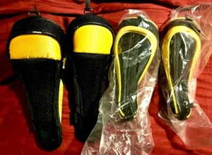 4x Warrior Golf Club Head Cover Zip Closure Black and Yellow Two Used Two New - Picture 1 of 2