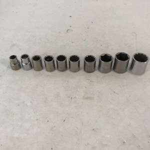 10 Pc Craftsman 3/8 Drive Metric Sockets Mix of 6pt & 12pt 9mm to 19mm USA - Picture 1 of 4