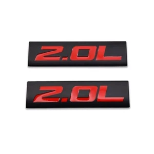 2x Black&Red Metal 2.0L Car Emblem 2.0 Bagde 3D Fender Sticker Sport Turbo Decal - Bild 1 von 8