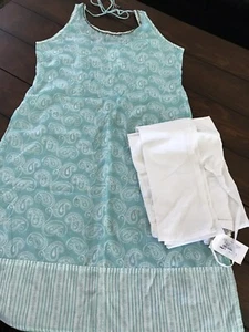 Elegante Vestido Shalwar Kameez de Algodón Diseñador Indio Talla M - Imagen 1 de 6