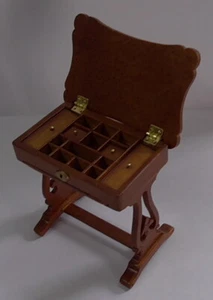 Dolls House 12th scale Quality Furniture Victorian Sewing Table/walnut JJ05045WN - Picture 1 of 3