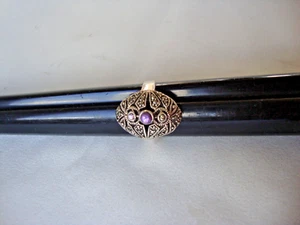 Vintage 70er Jahre ROSA TOPAS AMETHYST CITRIN MIT MARKASIT RING STERLINGSILBER 925 GR. 7 - Bild 1 von 13