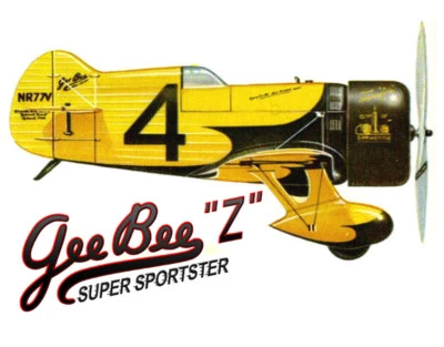 Model Airplane Plans (UC): Gee Bee Z Super Sportster 30½" Scale for .19-.29 - Image 1 of 4