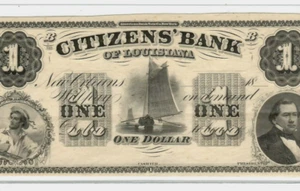 $1 "CITIZENS BANK" (LOUISIANA) 1800'S "BEAUTIFUL" "CITIZENS BANK" UNCIRCULATED!! - Picture 1 of 3