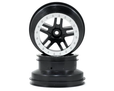 Traxxas Split Spoke Felgen Satin schwarz Chrom 12mm TRX5884 Slash 4x4, Slash 4x4 - Bild 1 von 2