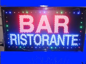 INSEGNA A LED CON SCRITTO BAR RISTORANTE 65x35 - Foto 1 di 1