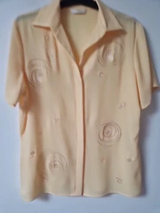 Camicia galleggiante Marks And Spencer gialla ricamata cerchio taglia 14 - Foto 1 di 7