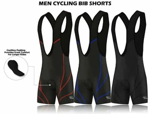 Mens Cycling Bib Shorts Breathable Padded Bicycle Tight Racing Fit Pants - Picture 1 of 11