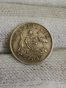 3 PENCE ARGENT 1914 GEORGE V AUSTRALIE / AUSTRALIA SILVER - Picture 1 of 2