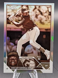 Oscar Gonzalez Sepia Refractor Rookie RC 2023 Topps Chrome Card #207 Guardians - Picture 1 of 2