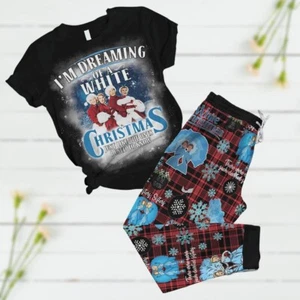 White Christmas Pajamas Set, I'm Dreaming Of A White Holiday Pajamas, Xmas Movie - Picture 1 of 4