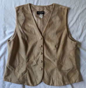 women's vest size 16 designer tailored style Jane Wimmers Australia faux fur vtg - Picture 1 of 12