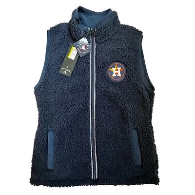 Antigua|Womens Fuzzy Vest|Houston Astros|Navy|NWOT|SZ S - Image 1 of 4