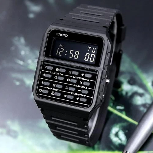 Casio 8 Digits Dual Time Water Resistant Digital Calculator Watch Ca-53wf-1b