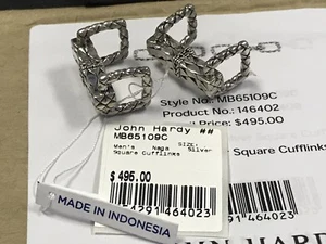JOHN Hardy Men’s Legend Naga Silver Square Cufflinks - Picture 1 of 6