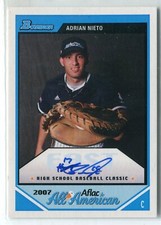 2007 Bowman Adrian Nieto Aflac All-American AUTO AUTOGRAPH RC