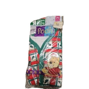 VTG Winnie the Pooh Christmas Holly Infant Baby Button Up Fruit Of Loom NEW - Picture 1 of 5