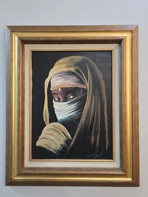 Elaine Dungill African American Woman Giclee on Canvas Painting Framed 20"x24" - Image 1 of 4