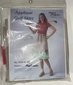 Applikation Golf Rock Set Flying Fingers Muster Projekt 1980 Größe Medium Vintage - Bild 1 von 7