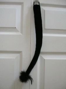 Animal Tail Black Velvet Costume Accessory 18" Long - Picture 1 of 4