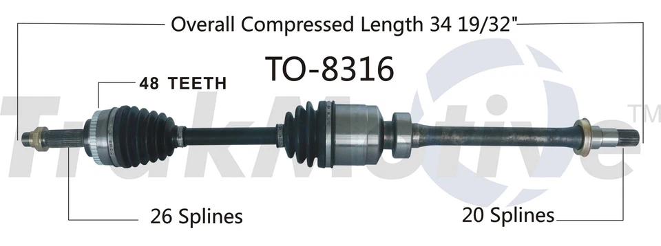 For Toyota MR2 Spyder 2000-2002 Rear Passenger Right CV Axle Shaft SurTrack - Image 1 of 1