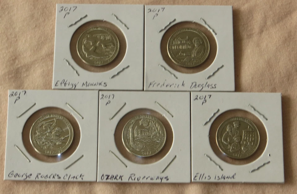 5- U.S. National Park Quarters (7P6-10) 2017p, Uncirculated Quarters see list! - Image 1 of 1