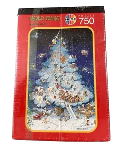 Rare Brand New Heye Puzzle Merry Ski Night Degano 750 Pieces 1996 - Picture 1 of 3