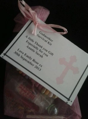 NEEDFULLBITSANDBOBS Personalised Godmother Survival Kit Christening Baptism Keepsake Gift Baby/Child
