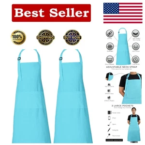 Vielseitiges verstellbares Latzschürzen-Set in Aqua - perfekt zum Kochen & Basteln - Bild 1 von 8