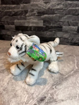 Korimco Another Friend White Tiger Soft Toy Plush Teddy 8" Long  - Image 1 of 4