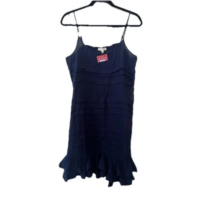 Vestido Dobladillo e Hilo Natación Encubrimiento Mujer L Azul Marino Volantes Playa Hotel Viaje Nuevo Foto 1 de 4