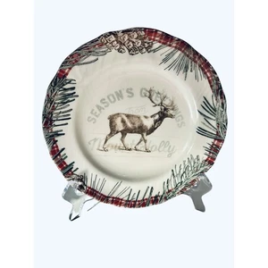 2 Robert Stanley Salat/Dessertteller 8,5" Pine Lodge Mount Holly Urlaub Elch - Bild 1 von 3