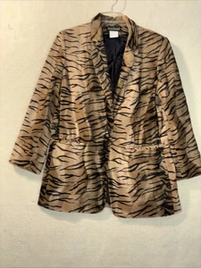 Harve Benard by Genard Holtzman Mantel Größe 12 Tiger Print Jacke - Bild 1 von 10