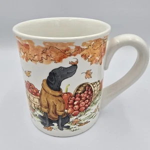 Taza Otoño Internacional Certificada Perro Manzanas Hojas Sherri Buck Baldwin 4.25" - Imagen 1 de 9