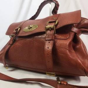 Mulberry Alexa 2way Schultertasche Braun Leder Drehverschluss Top Zustand - Bild 1 von 11