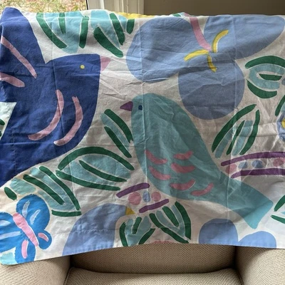 Vintage Ken Done Birds Butterflies Pillow Case Sham Rare 1980s - Image 1 of 4