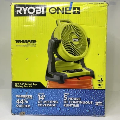 Ryobi ONE+ 18V 7.5英寸桶顶雾风扇套件PCL851K带电池和充电器 — 第 1/4 张图片