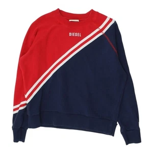 Sudadera Diesel Roja Azul Marino | Vintage Mujer XS Diseñador Informal Cuello Redondo - Imagen 1 de 5