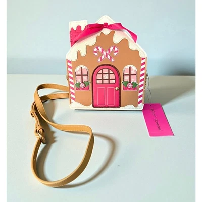 Betsey Johnson Christmas Holiday Gingerbread House Crossbody Purse Bag Kitsch  - Image 1 of 4