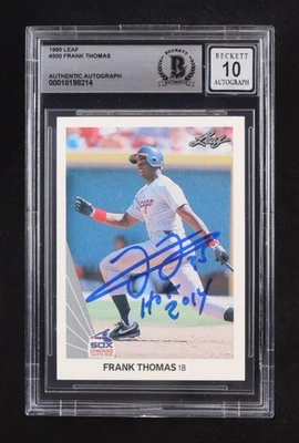 Frank Thomas Signed 1990 Leaf #300 RC Inscribed "HOF 2014" BGS Auto Grade 10 - Image 1 of 2
