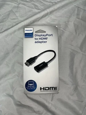 Philips Audio/Video Display Port To HDMI Cable Adapter Full HD 1080p 4K Not used - Image 1 of 4