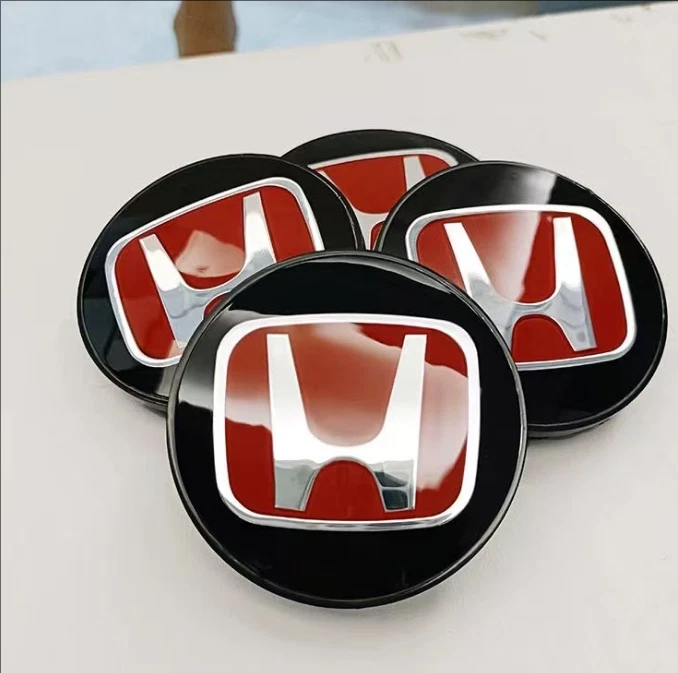 4PC JDM Red H Wheel Center Caps Hubs Cover Cap 69mm/2.72" For HONDA CIVIC Accord Foto 1 de 4