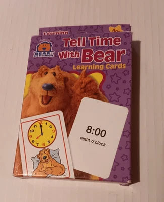 Bär im großen blauen Haus SELTENE "Tell Time With Bear" Lernkarten Alter 2-5 - Bild 1 von 4