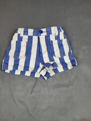 Pantalones Cortos Mini Boden Niños 4 5 Años Azul Rayas Bolsillos Cárcel Rayas Divertidos Elásticos Foto 1 de 4