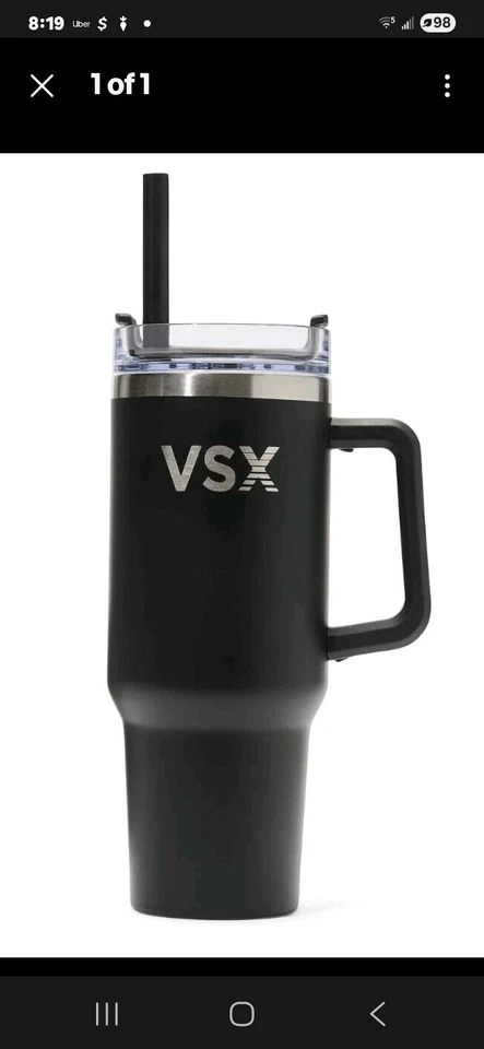 Victoria Secret VSX 不倒翁黑色 Quencher 不锈钢真空保温 全新带盒 — 第 1/1 张图片